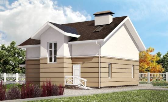 155-009-П Проект двухэтажного дома с мансардой, компактный загородный дом из газобетона Нелидово | Проекты домов от House Expert