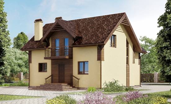 150-009-Л Проект двухэтажного дома с мансардой, уютный домик из блока Калязин | Проекты домов от House Expert