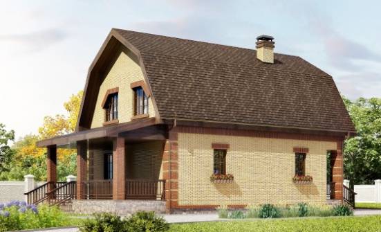 130-005-Л Проект двухэтажного дома мансардный этаж, классический домик из бризолита Калязин | Проекты домов от House Expert