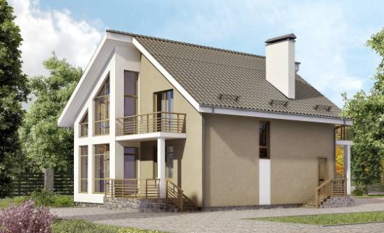170-006-Л Проект двухэтажного дома с мансардой, бюджетный коттедж из твинблока Тверь | Проекты домов от House Expert