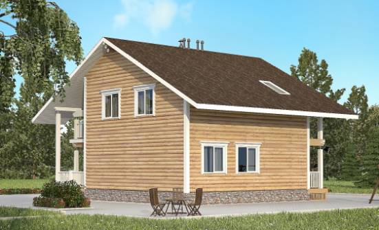 130-001-П Проект двухэтажного дома мансардой, небольшой коттедж из дерева Нелидово | Проекты домов от House Expert