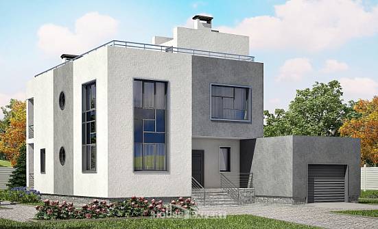 255-001-П Проект двухэтажного дома и гаражом, большой дом из керамзитобетонных блоков Бежецк | Проекты домов от House Expert
