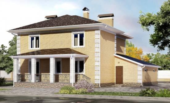 220-006-Л Проект двухэтажного дома, гараж, уютный коттедж из газобетона Калязин | Проекты домов от House Expert