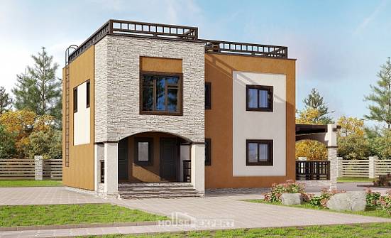 150-010-Л Проект двухэтажного дома, скромный дом из кирпича Кимры | Проекты домов от House Expert