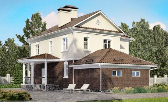 190-002-Л Проект двухэтажного дома, гараж, уютный домик из газобетона Вышний Волочёк | Проекты домов от House Expert