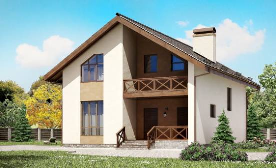 170-002-П Проект двухэтажного дома мансардой, бюджетный домик из газосиликатных блоков Ржев | Проекты домов от House Expert