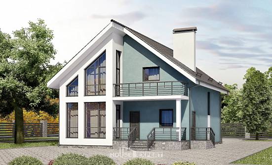 170-006-П Проект двухэтажного дома мансардный этаж, уютный дом из твинблока Кашин | Проекты домов от House Expert