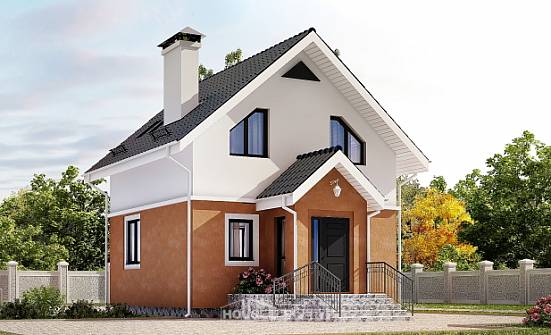 070-001-Л Проект двухэтажного дома мансардой, компактный загородный дом из теплоблока Кимры | Проекты домов от House Expert