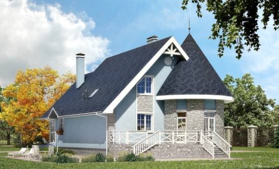 170-003-П Проект двухэтажного дома мансардой, современный загородный дом из бризолита Кимры | Проекты домов от House Expert