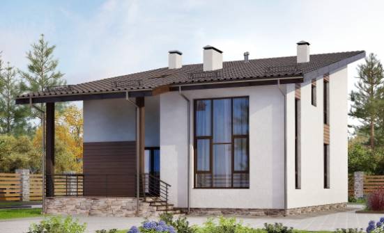 140-005-П Проект двухэтажного дома мансардой, простой загородный дом из арболита Вышний Волочёк | Проекты домов от House Expert