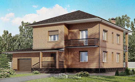 245-003-Л Проект двухэтажного дома, гараж, современный домик из кирпича Бежецк | Проекты домов от House Expert