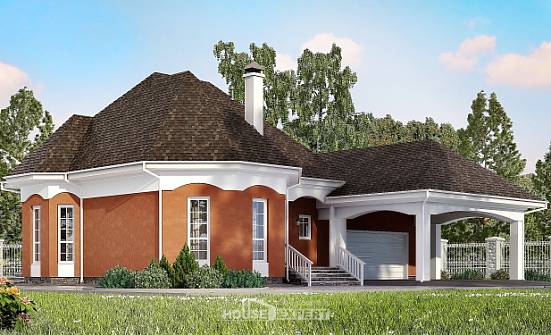 180-007-П Проект двухэтажного дома мансардой и гаражом, уютный загородный дом из арболита Торжок | Проекты домов от House Expert