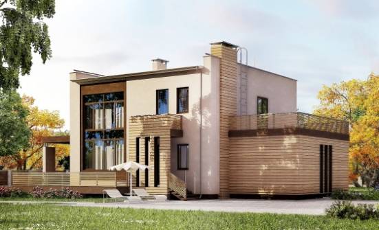 220-003-Л Проект двухэтажного дома, гараж, простой коттедж из газосиликатных блоков Конаково | Проекты домов от House Expert