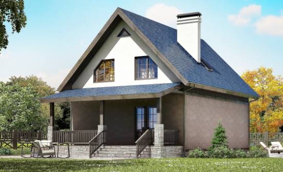 130-003-П Проект двухэтажного дома с мансардой, красивый коттедж из газосиликатных блоков Бежецк | Проекты домов от House Expert