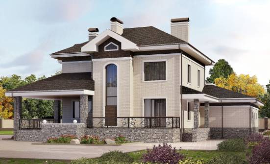 365-001-Л Проект трехэтажного дома и гаражом, уютный домик из кирпича Бежецк | Проекты домов от House Expert