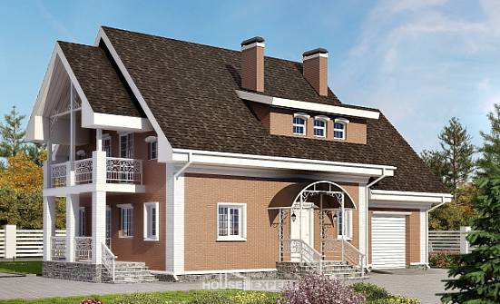 185-003-П Проект двухэтажного дома мансардой и гаражом, простой загородный дом из пеноблока Зубцов | Проекты домов от House Expert