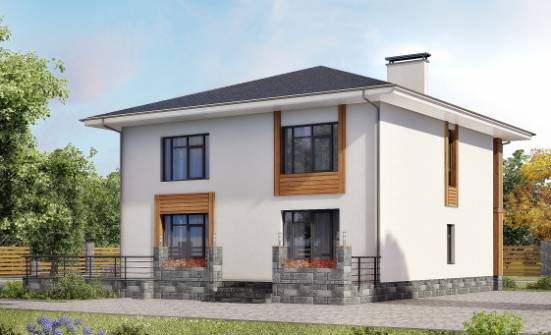 180-015-П Проект двухэтажного дома, бюджетный домик из пеноблока Кимры | Проекты домов от House Expert