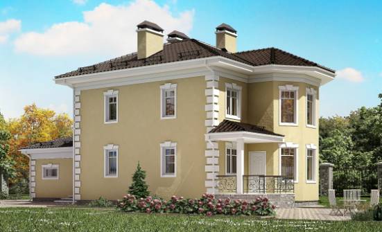 150-006-Л Проект двухэтажного дома и гаражом, недорогой загородный дом из блока Калязин | Проекты домов от House Expert