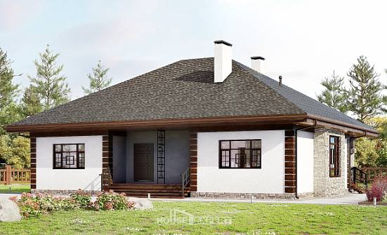 135-003-П Проект одноэтажного дома, простой загородный дом из газосиликатных блоков Зубцов | Проекты домов от House Expert