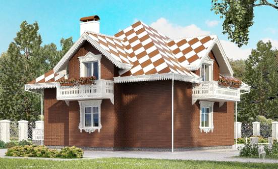 155-003-Л Проект двухэтажного дома мансардой, гараж, уютный дом из бризолита Удомля | Проекты домов от House Expert