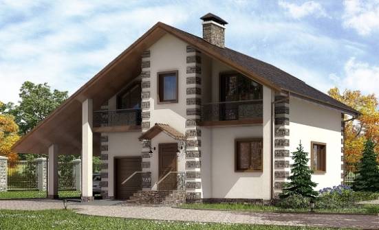 150-003-Л Проект двухэтажного дома с мансардным этажом, гараж, недорогой домик из дерева Ржев | Проекты домов от House Expert
