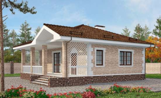 065-002-П Проект бани из кирпича Кимры | Проекты одноэтажных домов от House Expert