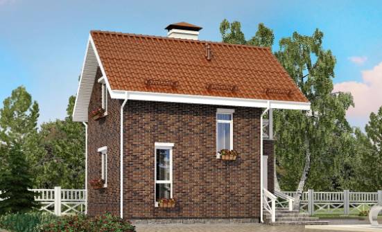 045-001-Л Проект двухэтажного дома с мансардой, уютный коттедж из пеноблока Удомля | Проекты домов от House Expert