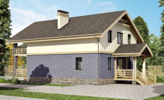 160-010-П Проект двухэтажного дома с мансардой, экономичный коттедж из арболита Калязин | Проекты домов от House Expert