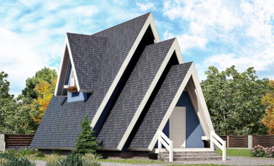 100-002-П Проект двухэтажного дома с мансардным этажом, бюджетный загородный дом из бревен Зубцов | Проекты домов от House Expert