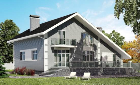 190-006-Л Проект двухэтажного дома мансардой, гараж, уютный домик из теплоблока Бежецк | Проекты домов от House Expert