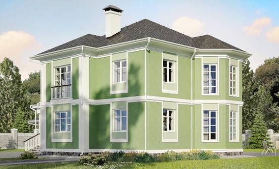 170-001-Л Проект двухэтажного дома и гаражом, небольшой загородный дом из пеноблока Тверь | Проекты домов от House Expert