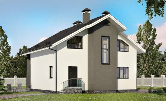 150-005-Л Проект двухэтажного дома с мансардой, небольшой коттедж из блока Ржев | Проекты домов от House Expert