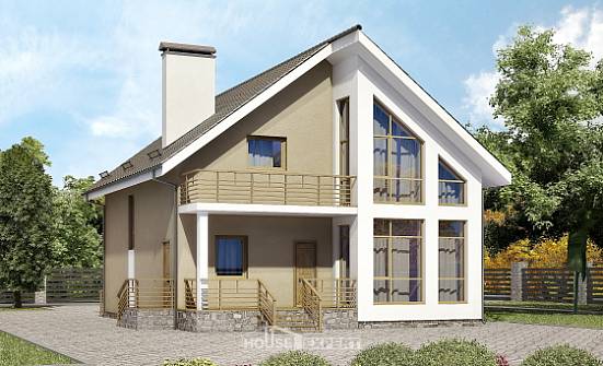 170-006-Л Проект двухэтажного дома с мансардой, бюджетный коттедж из твинблока Тверь | Проекты домов от House Expert