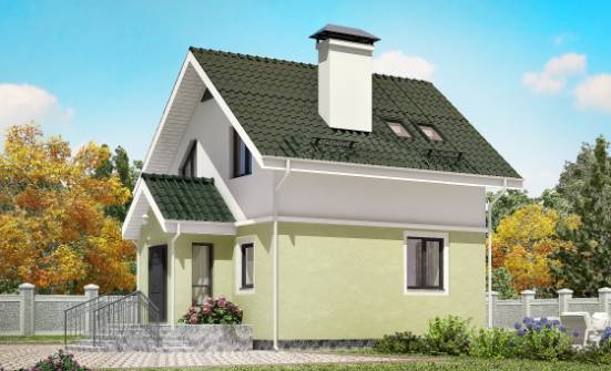 070-001-П Проект двухэтажного дома с мансардой, уютный коттедж из газосиликатных блоков Вышний Волочёк | Проекты домов от House Expert