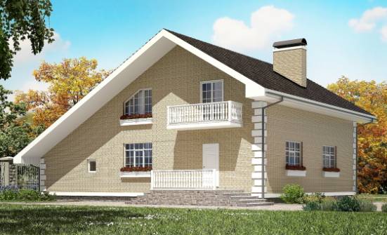 190-005-П Проект двухэтажного дома с мансардным этажом, гараж, уютный коттедж из твинблока Удомля | Проекты домов от House Expert
