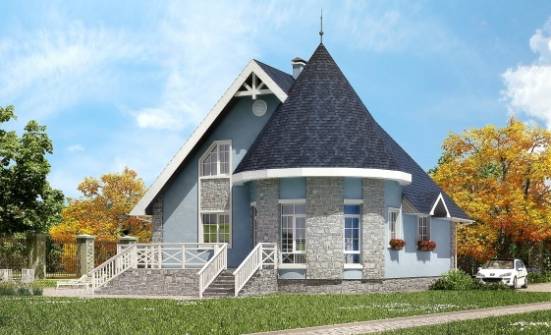 170-003-П Проект двухэтажного дома мансардой, современный загородный дом из бризолита Кимры | Проекты домов от House Expert