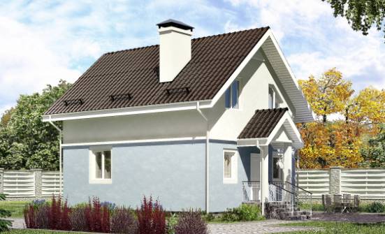 095-002-П Проект двухэтажного дома мансардой, классический коттедж из поризованных блоков Кимры | Проекты домов от House Expert
