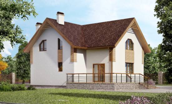 150-009-П  Проект двухэтажного дома мансардой, скромный дом из теплоблока Кимры | Проекты домов от House Expert