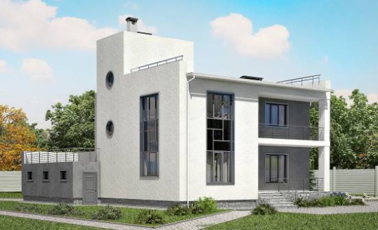 255-001-П Проект двухэтажного дома и гаражом, большой дом из керамзитобетонных блоков Бежецк | Проекты домов от House Expert