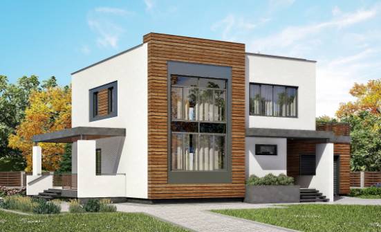220-003-П Проект двухэтажного дома и гаражом, красивый загородный дом из керамзитобетонных блоков Бологое | Проекты домов от House Expert