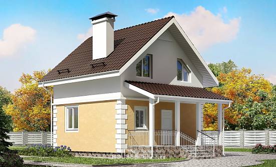070-002-П Проект двухэтажного дома с мансардным этажом, дешевый загородный дом из блока Удомля | Проекты домов от House Expert