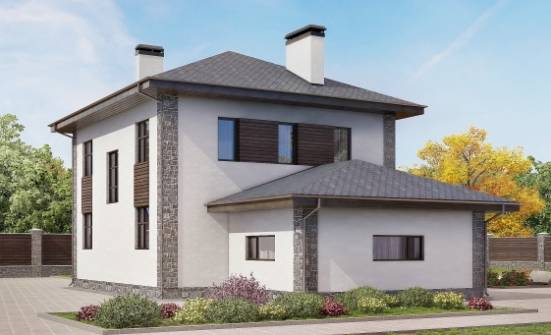185-004-Л Проект двухэтажного дома и гаражом, красивый загородный дом из теплоблока Бежецк | Проекты домов от House Expert