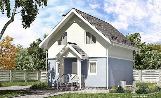 095-002-П Проект двухэтажного дома мансардой, классический коттедж из поризованных блоков Кимры | Проекты домов от House Expert