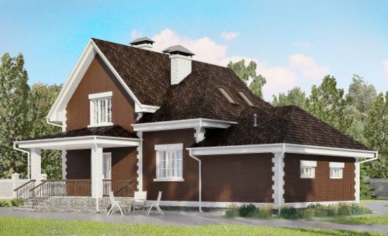 190-003-Л Проект двухэтажного дома с мансардой, гараж, простой домик из пеноблока Зубцов | Проекты домов от House Expert