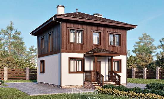 100-006-Л Проект двухэтажного дома, классический загородный дом из пеноблока Торжок | Проекты домов от House Expert