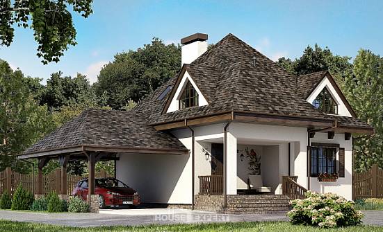110-002-Л Проект двухэтажного дома с мансардой, гараж, классический дом из газобетона Тверь | Проекты домов от House Expert