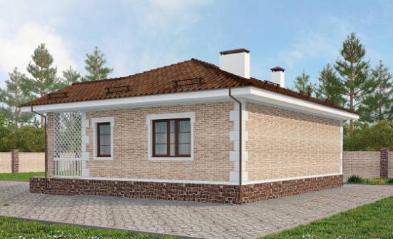 065-002-П Проект бани из кирпича Кимры | Проекты одноэтажных домов от House Expert