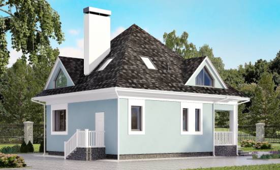 110-001-Л Проект двухэтажного дома мансардой, современный дом из твинблока Вышний Волочёк | Проекты домов от House Expert