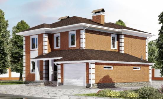 220-004-Л Проект двухэтажного дома и гаражом, простой домик из кирпича Ржев | Проекты домов от House Expert