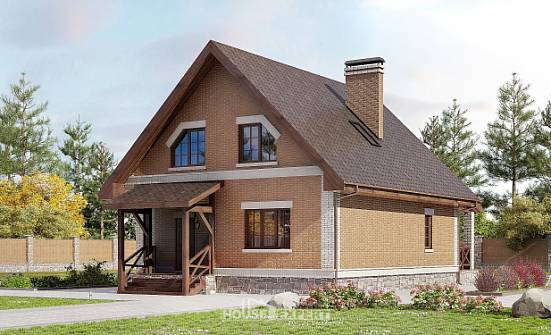 160-011-Л Проект двухэтажного дома мансардой, доступный загородный дом из арболита Бологое | Проекты домов от House Expert